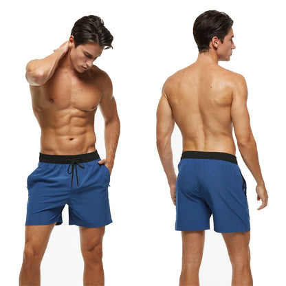 Datifer Brand 2026 Summer Mens Shorts Solid Polyester Gym Traje De Baño Hombre Breathable Mesh Liner Side Pockets Sport Swimwear