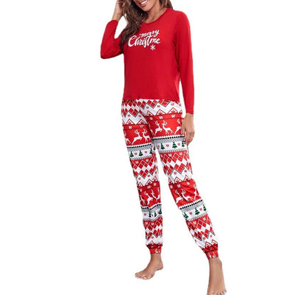 2023 New Autumn and Winter Home Pajamas Women's Christmas Printed Long-sleeved Suit Night Women Sleepwear