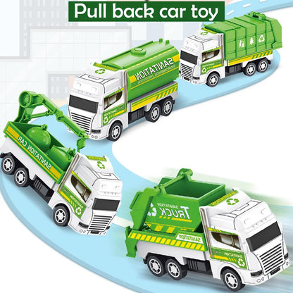 1pc Kids Toys Car Inertia Sanitation Truck Pull Back Plastic Model Engineering Vehicle Fire Engine Boys Toys For Children G L8y6
