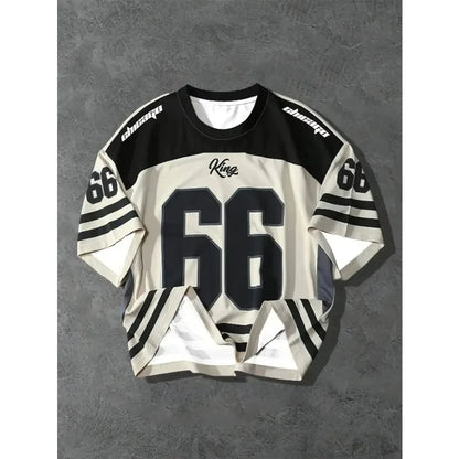 Oversized soccer shirt round neck men's and women's sports 3D printed T-shirt breathable motorcycle training suit