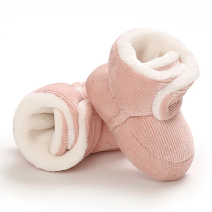Winter Baby Cotton Shoes Thick Plush Snow Boots Soft Casual Walking Shoes for 0-18 Month Old Comfortable Toddler Footwear