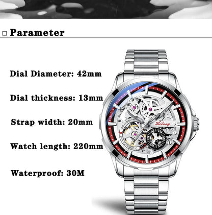 Unique Design AILANG Skeleton Dial Watch Men Luxury Brand Automatic Mechanical Men Watches relogio Waterproof
