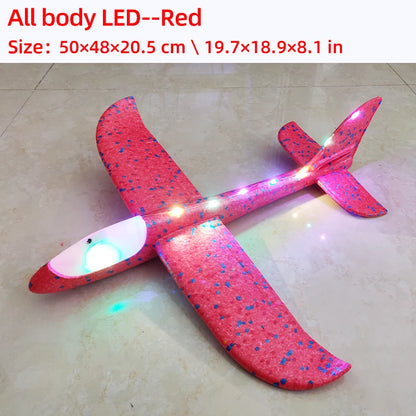 50/33CM Big Flash Foam Plane Glider Hand Throw Light Inertial AirPlane EPP Outdoor Launch Fun of Kids Toys for Children Boy Gift