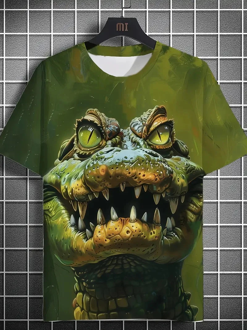 New Summer Men's T-shirt Funny Printed Pattern Short Sleeve Summer Outdoor Fashion Round Neck Tops OverSize Loose Men's Clothing