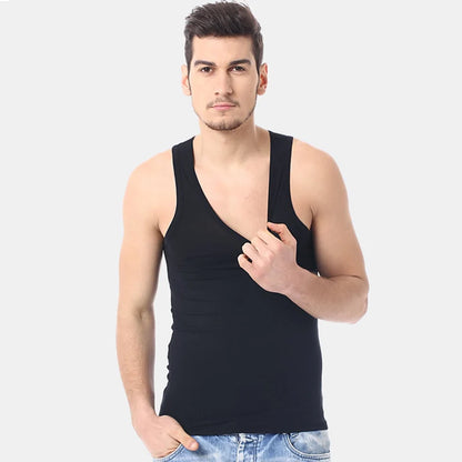 1/3 Piece Men's Four Season Solid Color Plus Size Vest Comfortable Pure Cotton Youth Sports And Fitness Top Middle-aged Base T