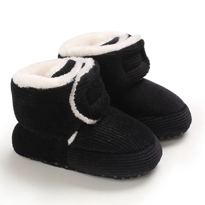 Winter Baby Cotton Shoes Thick Plush Snow Boots Soft Casual Walking Shoes for 0-18 Month Old Comfortable Toddler Footwear