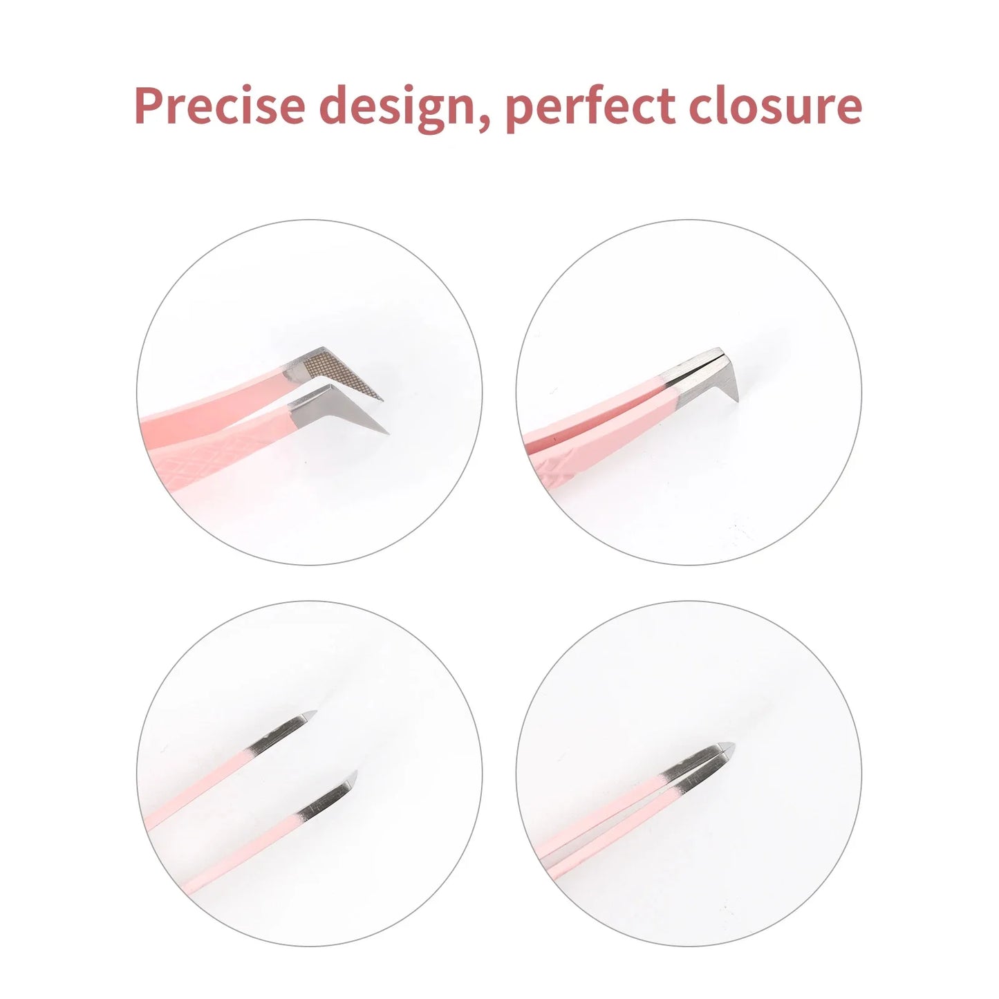 GEMERRY 1 Pcs Pink Gradient Angel Eyelash Tweezers Fiber Tips High Precision Professional Stainless Steel Tool