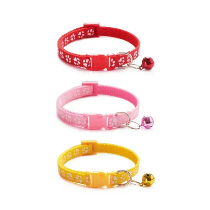 1/3/6/12/18Pcs Hot Pet Cat Bell Collar Dog Print Cat Collar Multi-Color Optional Necklace Ring Cat Rope Collar Pet Supplies