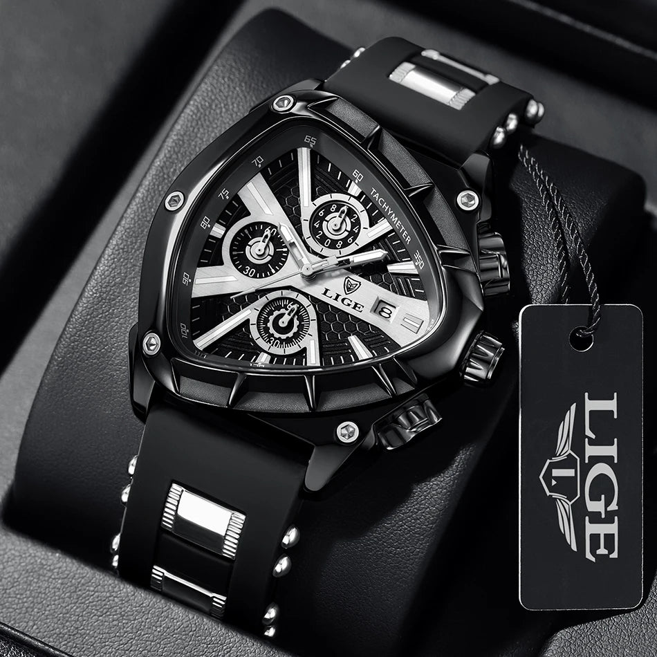 LIGE Original Luxury Men Watch Waterproof Sport Mens Quartz Wrist Watches Business Big Dial Wristwatches Relogio Masculino+BOX