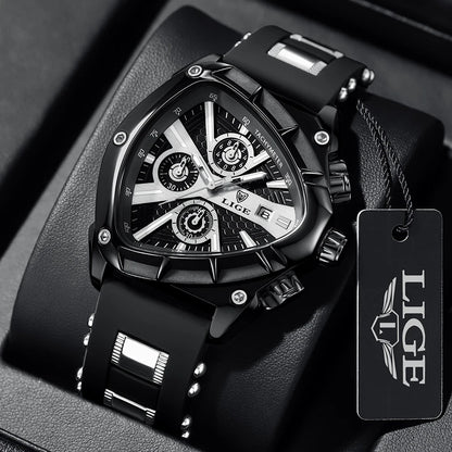 LIGE Original Luxury Men Watch Waterproof Sport Mens Quartz Wrist Watches Business Big Dial Wristwatches Relogio Masculino+BOX