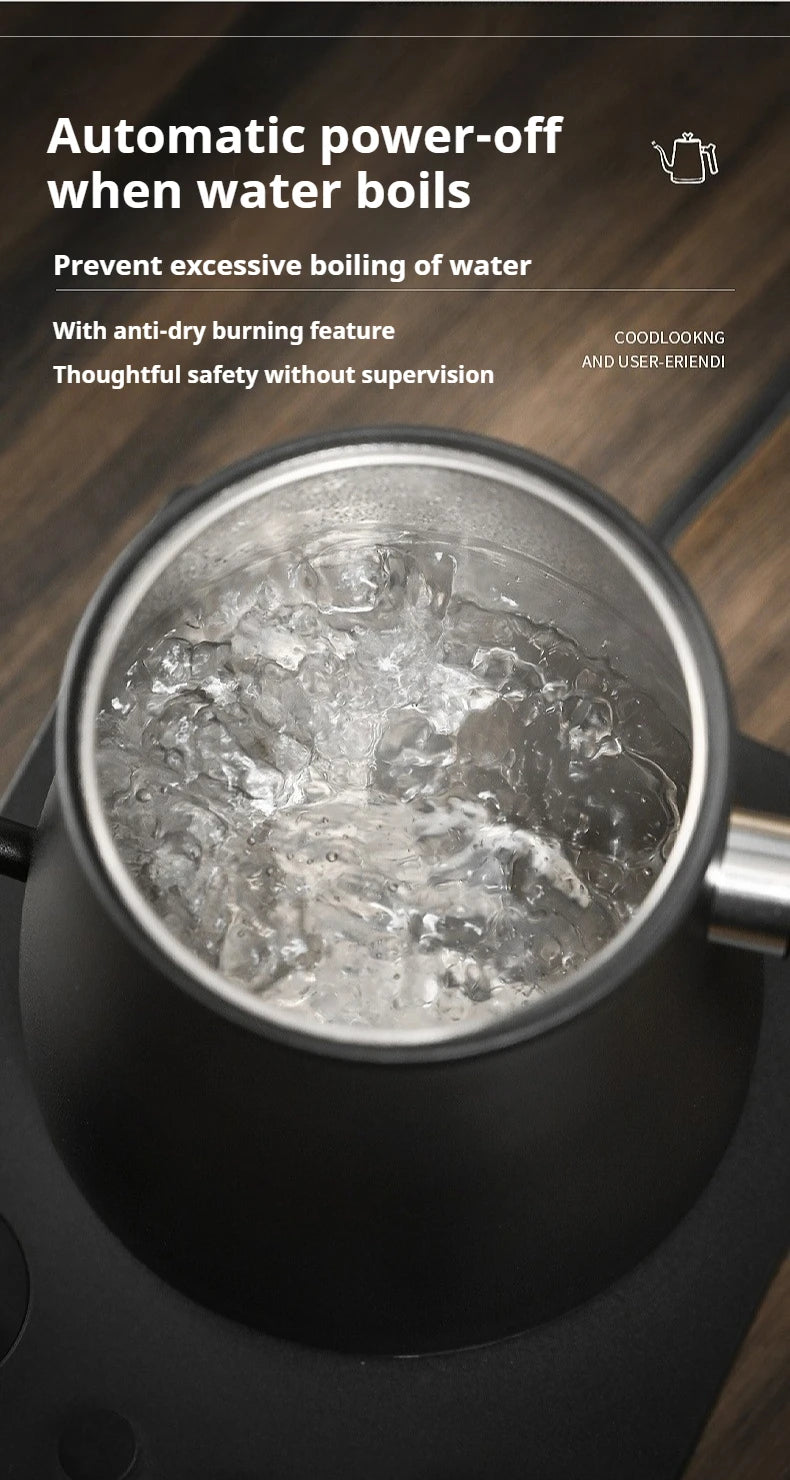 1000W Fast Electric Kettle, 1L Capacity, 304 Stainless Steel, One-Touch Boil & Dry Burn Protection