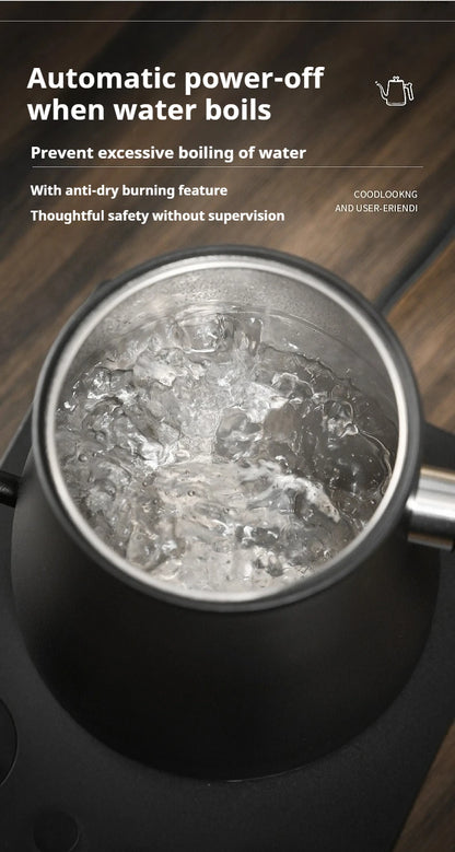 1000W Fast Electric Kettle, 1L Capacity, 304 Stainless Steel, One-Touch Boil & Dry Burn Protection