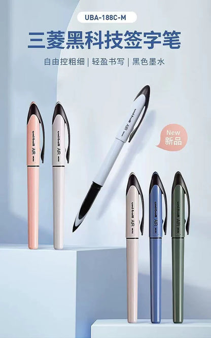 Uni Ball Air Micro Gel Rollerball Pen UBA-188 0.5/0.7MM Japanese Stationery Black Technology Straight Liquid Free Control Ink
