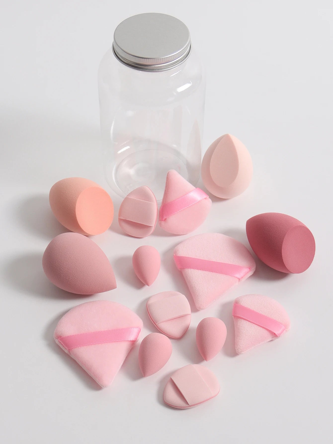 14 Piece Cosmetic Sponge Set, Cosmetic Sponge Finger Puff, Dry and Wet Foundation Make-Up Cosmetic Puff