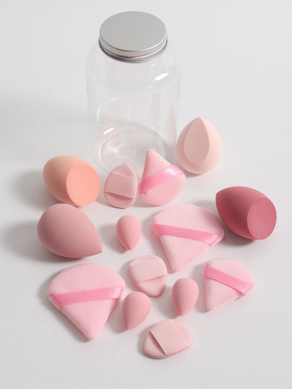 14 Piece Cosmetic Sponge Set, Cosmetic Sponge Finger Puff, Dry and Wet Foundation Make-Up Cosmetic Puff