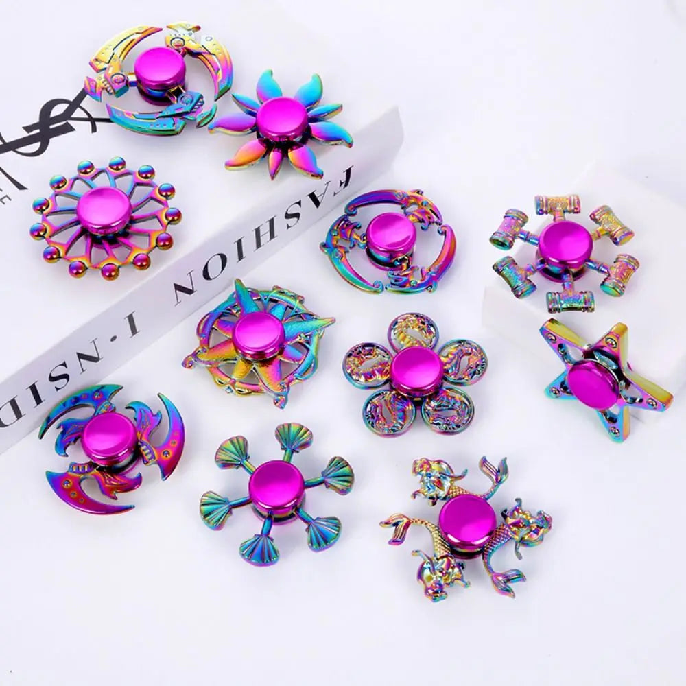 Dragon Wings Hand Spinner High Speed Low Noise Fingertip Gyro Alloy Anti Pressure Metal Rainbow Finger Spinner Children Toys