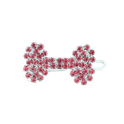 Bling Pearl Dog Collar Small and Medium Dogs Crown Hair Clips Puppy Accessories Doggy Heart and Bone Necklace Pet Supplies
