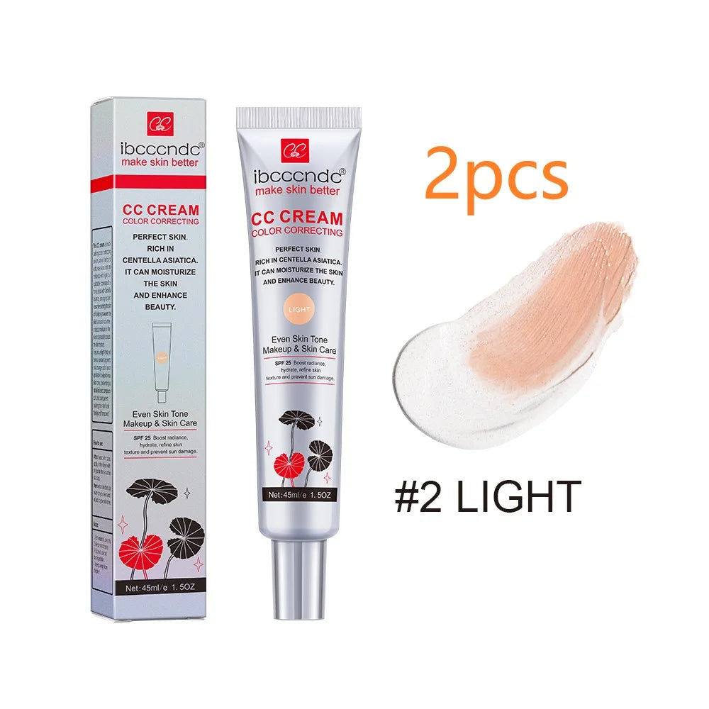 Correcting CC Cream Foundation Moisturizing Waterproof Even Skin Tone Base Makeup Lasting Conceal Pores CC Cream Primer Cosmetic