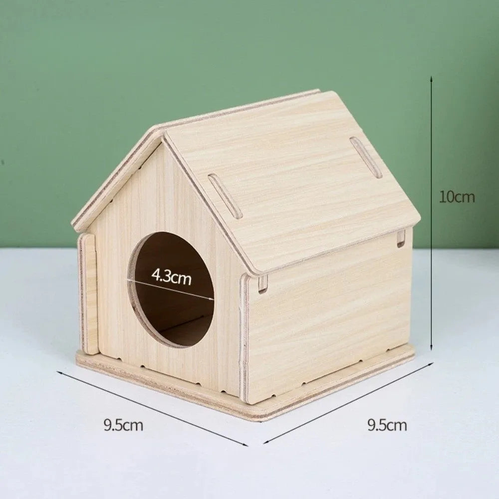 New Wooden Hamster Villa Easy to Install Durable Platform House Cage Accessories Chewable Hamster Climb Toy Pet Supplies