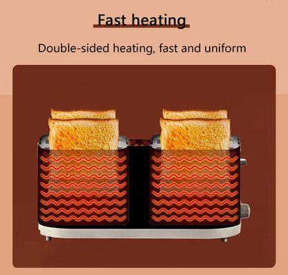 DMWD 4 Pcs Household Toaster Bread Oven 7 Gears Automatic Sandwich Maker Breakfast Machine Double-side Heating Baking Tool 220V