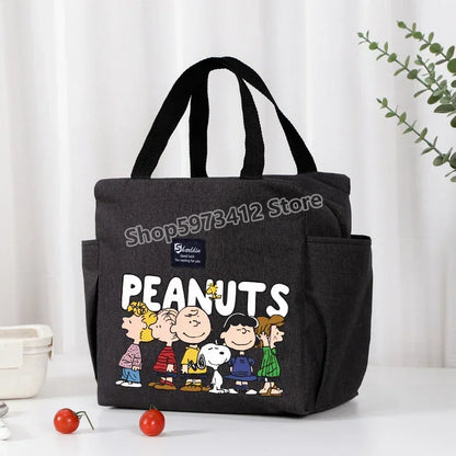 Snoopys Portable Lunch Drink Carrier Insulated Bag Fresh Cooler Pouch Food Thermal Box Tote Picnic Container Bags Cute Kids Gift