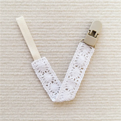 Lace Baby Pacifier Clip Chain Trendy Cloth & Plastic Pacifier Holder Teether Toy Ceether Toys Straps Nipple Holder Clips