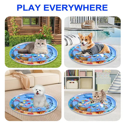 Sea Ocean Water Mat Sensory Water Mat Thickened Inflatable For Cat Pet Supplies Cleaning Cooling Mat Summer Cat Pets Accessories