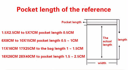100 Pcs/Pack Small Zip Lock Plastic Bags Reclosable Transparent Bag Shoe Bag Vacuum Storage Bag Poly Clear Bags Thickness 0.05mm