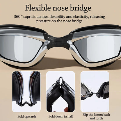 Creative HD Summer Swimming Goggles Anti Fog Waterproof Swim Eyewear Adjustable Silicone Diving Swim Glasses Men Women