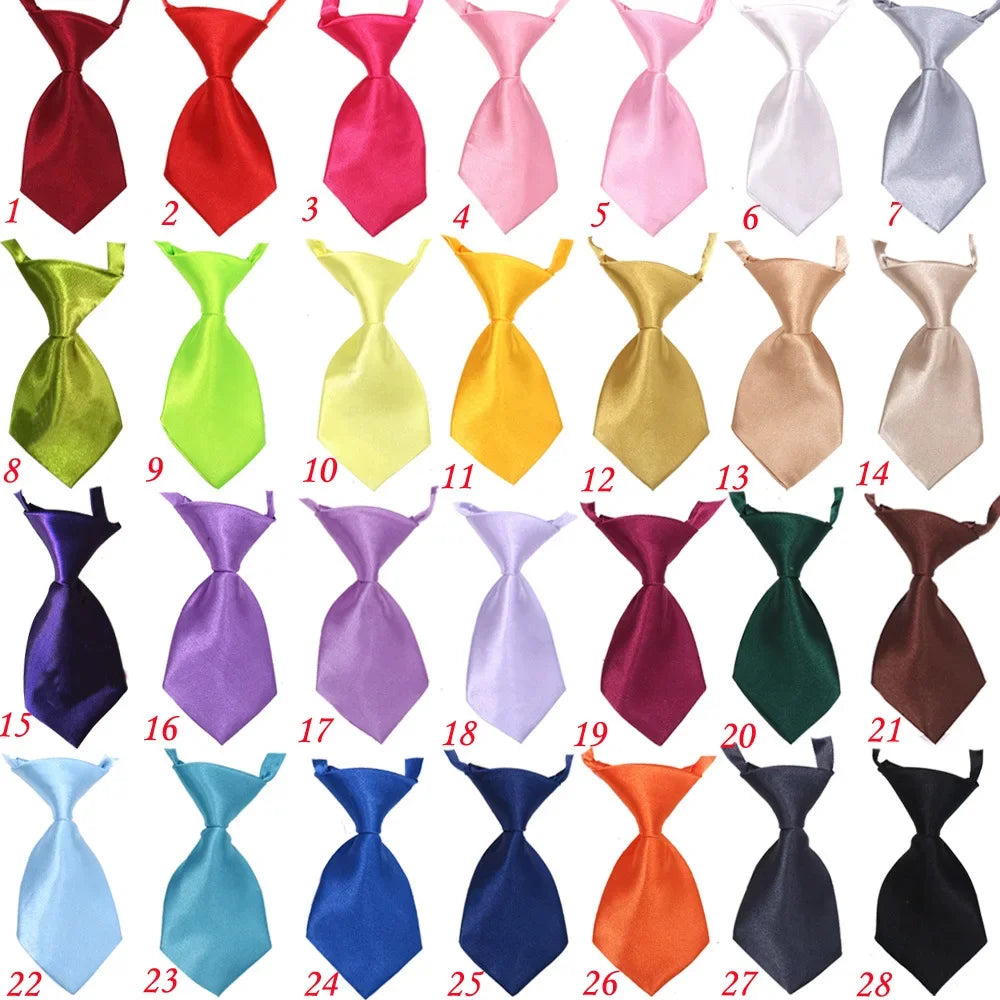 Pet Bowties 30/50/100PCS Dog Tie Collars Bulk Adjustable Dog Bow Ties Solid Color Cat Neckties Pet Supplies For Dogs and Cats
