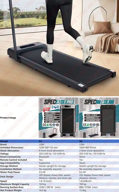 Household Flat Treadmill Indoor Mini Folding Silent Electric Shock-absorbed Flat Treadmill Simple Walking Pad Fitness Equipment