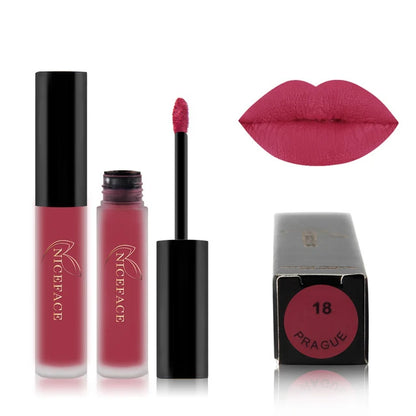 NICEFACE Nude Matte Liquid Lipsticks Waterproof Long Lasting Lip Gloss Sexy Red Velvet Lip Tint Women Makeup Cosmetics Batom