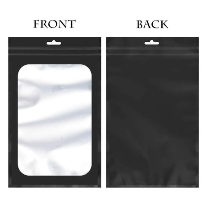 10/50 Pcs Resealable Mylar Bags, Sealable Odor Proof Foil Pouch Bag with Clear Window Jewelry Small Bussiness Packaging Supplies