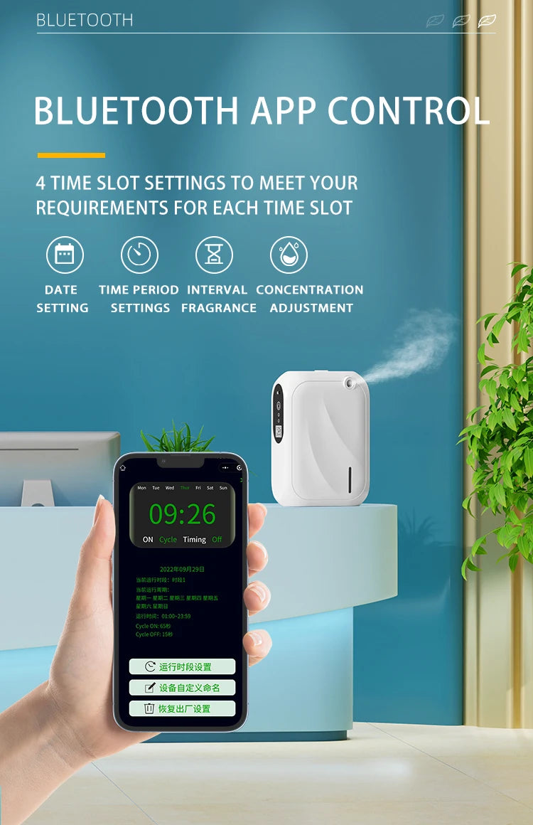 Scent Machine Wall Mounted Professional Aroma Diffuser Bluetooth Smell Distributor Electric Smell for Home Fragrance Diffuser