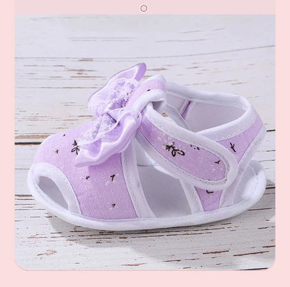 New Children Summer Clogs 0-18M Flower Newborn Infant Baby Girl Princess Bowknot Sandals Toddler Soft Crib Walkers Casual Shoes