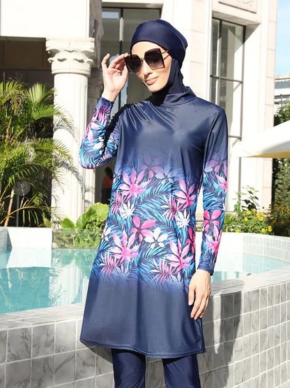 3/4PCS Muslim Burkini Women femmes Swimming Suit Modest Swimwear Islamic Long Sleeve Full Cover Hijab , Quick Drying, UPF50+