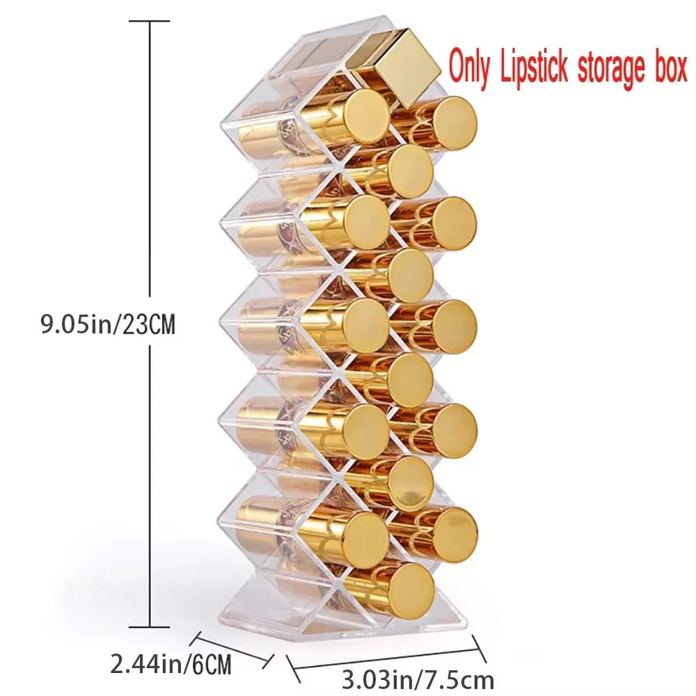 Multifunctio Makeup Lipstick Case Makeup Organizer Storage Box Lipstick Display Stand Holder Cosmetic Jewelry Organizer Box