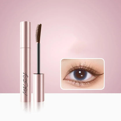 Silk Fiber Matte Mascara Makeup Ultra-Fine Brush Lengthens Eyelashes Waterproof Fast Dry Brown Black Curling Mascara Comestic