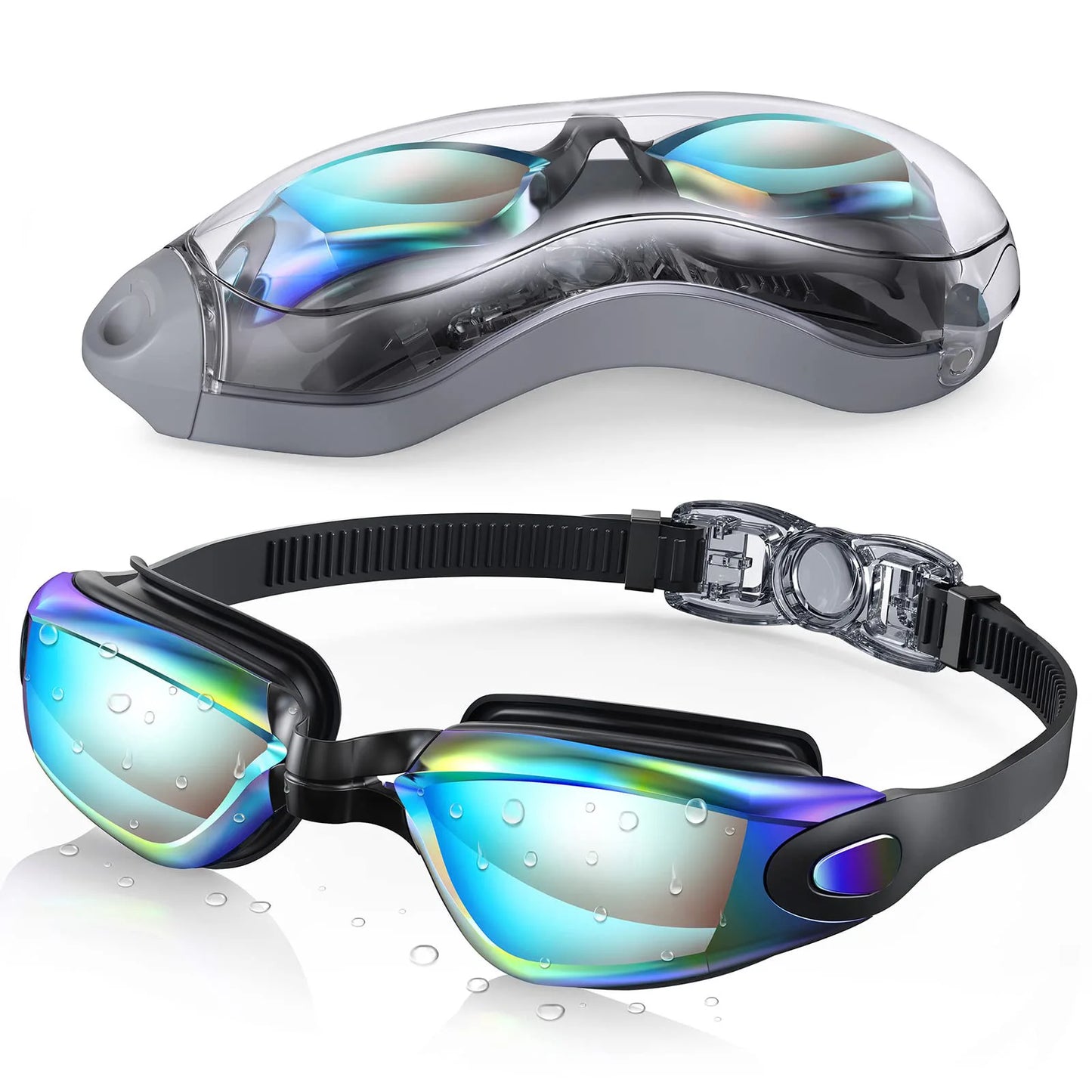 Swimming Goggles Professional Waterproof Swim Eyewear Glasses Anti-fog 100% UV Protection No Leaking For Adult Men Women Youth
