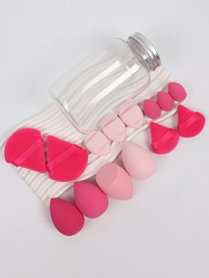14 Piece Cosmetic Sponge Set, Cosmetic Sponge Finger Puff, Dry and Wet Foundation Make-Up Cosmetic Puff