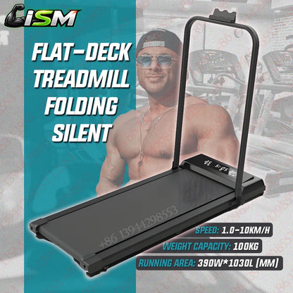 Household Flat Treadmill Indoor Mini Folding Silent Electric Shock-absorbed Flat Treadmill Simple Walking Pad Fitness Equipment