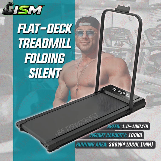 Household Flat Treadmill Indoor Mini Folding Silent Electric Shock-absorbed Flat Treadmill Simple Walking Pad Fitness Equipment