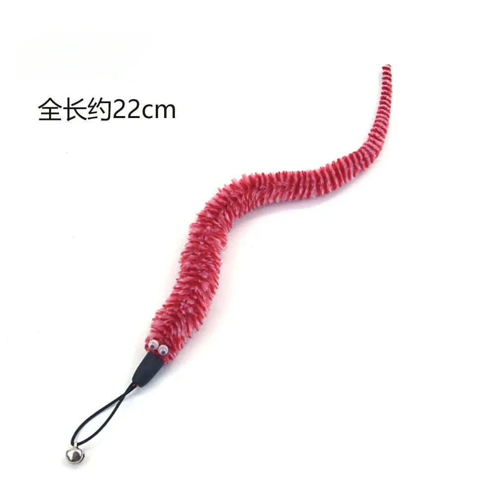 Interactive Cat Toy Accessories Worm Toy with Bell Replacement Training Kitten Toys Pet Products for Cats