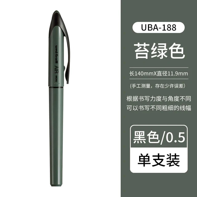 Uni Ball Air Micro Gel Rollerball Pen UBA-188 0.5/0.7MM Japanese Stationery Black Technology Straight Liquid Free Control Ink