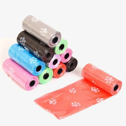 LED Lighted Dog Poop Bags Dispenser Portable with 10 Rolls Waste Bags Degradable for Outdoor Night Dog Walking Cat Cleaning