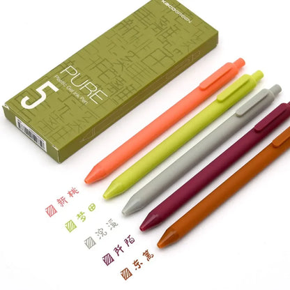 5Pcs New 2025 Kaco Sunrise Impression Cute Colors Gel Pens 0.5mm Retractable Kawaii Pen Stationery for Kids School Supplies