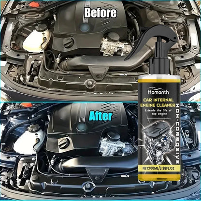 Motorcycle Engine Waterless Foam Cleaner, Heavy Duty Grease Remover, No Wipe Head, Car Engine Compartment Degreaser Tools