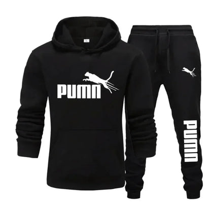 2025 New Autumn and Winter Men's Pullover Hoodie and Pants Two-Piece Set Fashionable Trendy Fitness Casual Sportswear