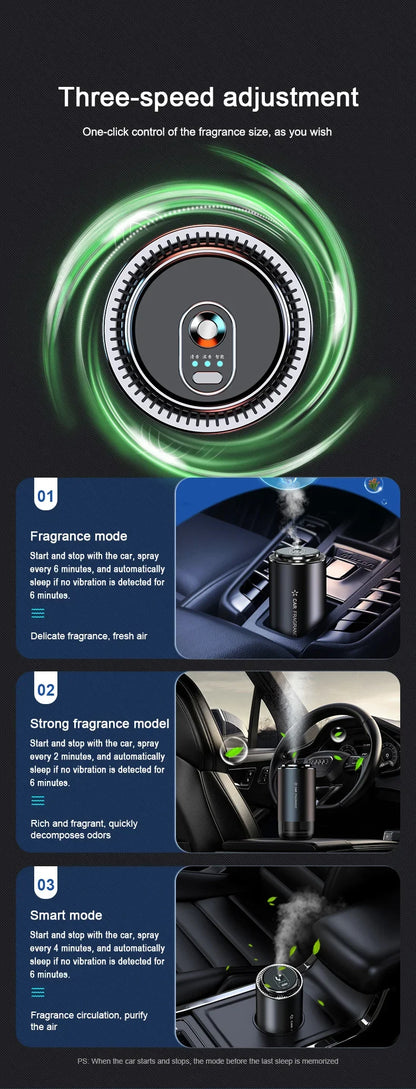 Essential Oil Diffuser Car Intelligent Spray Aromatherapy Aluminum Alloy Onboard Starting Fragrance Diffuser Car Air Fresheners