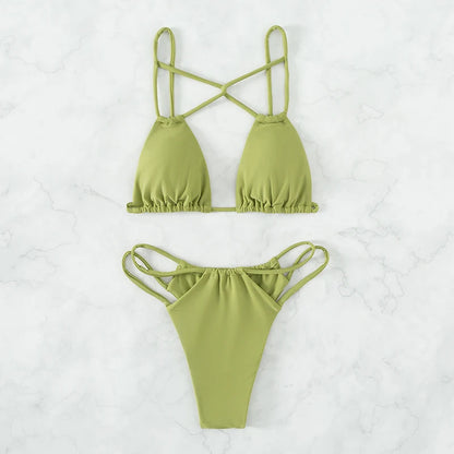 String Swimwear Women's Bathing Suits Brazilian Biquinis Sexy Swimsuit Bikini 2025 Women Thong Bikini Two Piece Bathers Maillot
